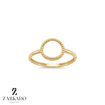 انگشتر رینگی طلا طرح دایره گوارسه ای