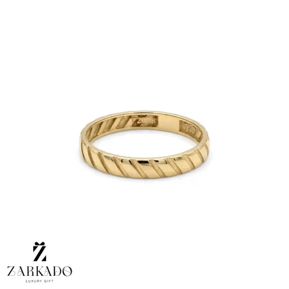 انگشتر رینگی طلا خط دار مورب