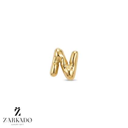 پلاک طلا حرف N بادکنکی سایز کوچک