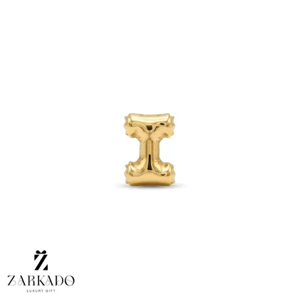 پلاک طلا حرف I بادکنکی سایز کوچک