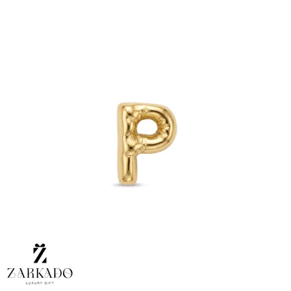 پلاک طلا حرف P بادکنکی سایز کوچک