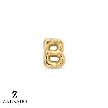 پلاک طلا حرف B بادکنکی سایز کوچک