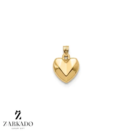 پلاک طلا طرح قلب چند ضلعی