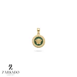 پلاک طلا طرح ورساچه مینیمال سبز