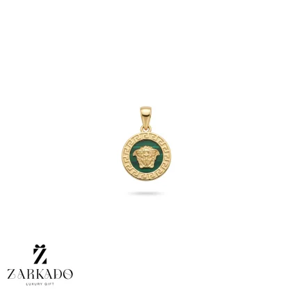 پلاک طلا طرح ورساچه مینیمال سبز