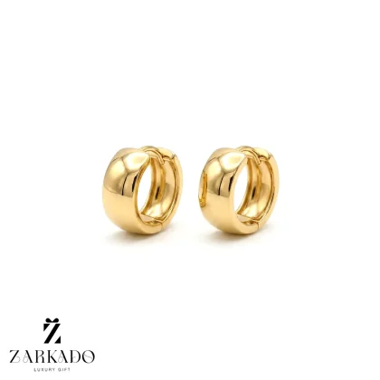 گوشواره حلقه ای طلا طرح هاگی آینه ای