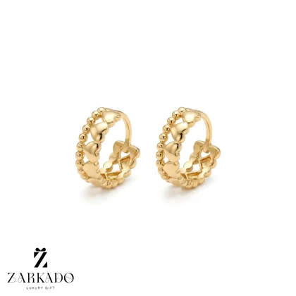 گوشواره حلقه ای طلا قلب و گوارسه