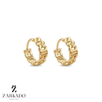 گوشواره حلقه ای طلا طرح کارتیه