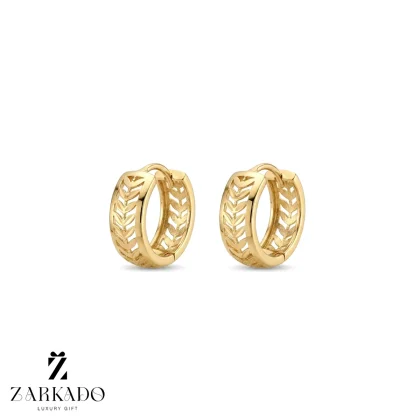 گوشواره حلقه ای طلا طرح گندم
