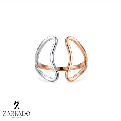 انگشتر طلا دو طرفه دو رنگ رزگلد و سفید