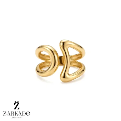 انگشتر طلا طرح هندسی دو طرفه