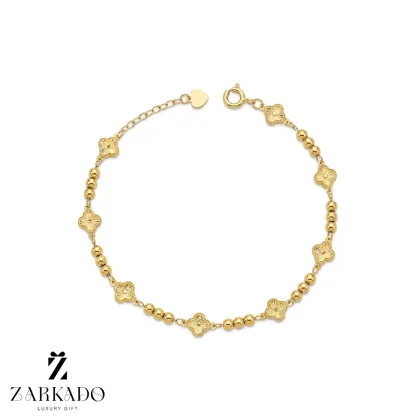 دستبند زنجیری طلا ونکلیف و گوی آینه ای