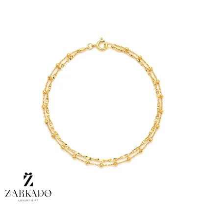 دستبند زنجیری طلا دو لاین گوی البرنادو و زنجیر استار