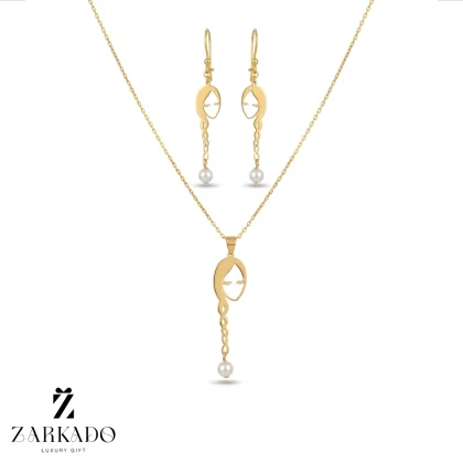 نیم ست طلا طرح دختر گیسو کمند