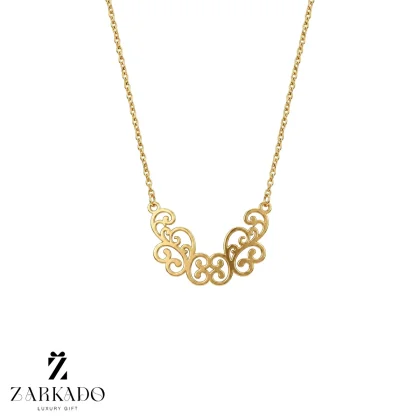 پلاک زنجیر طلا طرح فرفوژه لیزری