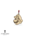 پلاک لیزری طلا طرح ماریو قارچ خور با حکاکی