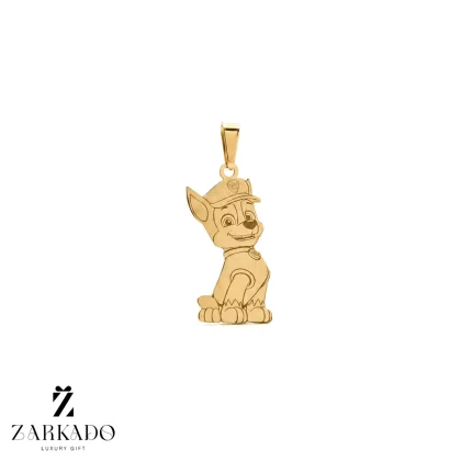 پلاک لیزری طلا طرح سگ های نگهبان حکاکی