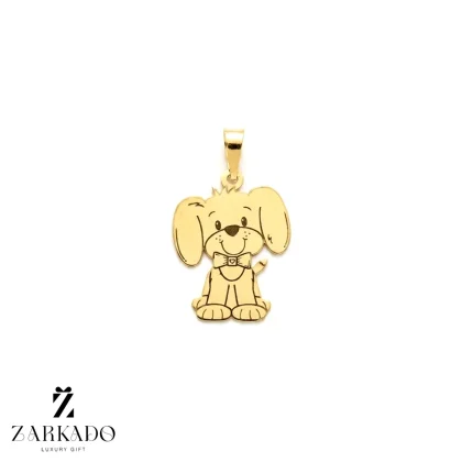 پلاک لیزری طلا طرح هاپو با پاپیون حکاکی