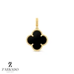 پلاک ونکلیف طلا با سنگ مشکی