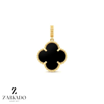 پلاک ونکلیف طلا با سنگ مشکی