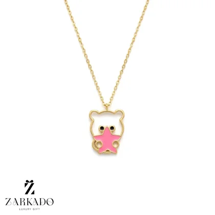 گردنبند طلا طرح خرس و ستاره