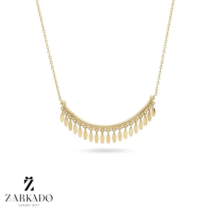 گردنبند طلا طرح لبخند آویزهای بیضی