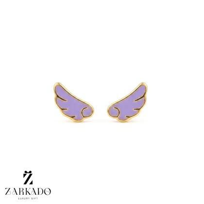 گوشواره میخی طلا طرح بال فرشته یاسی