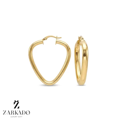 گوشواره حلقه ای طلا طرح مثلث بزرگ