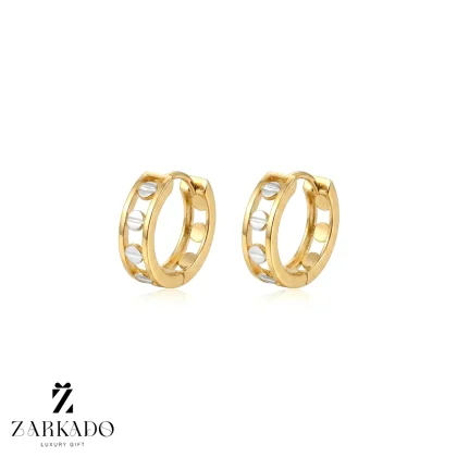 گوشواره حلقه ای طلا توخالی طرح کارتیه لاو LOVE سفید